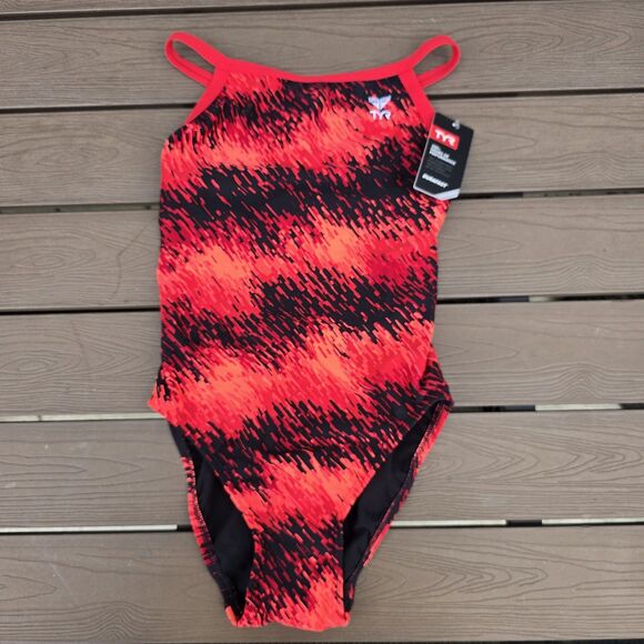 TYR DuraFast Elite Perseus Diamondfit One Piece Swim Women Red/black Size 30 New - Picture 1 of 3